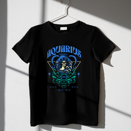 Aquarius Zodiac Tee: The Cosmic Rebel
